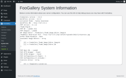 Page screenshot: FooGallery → System Info