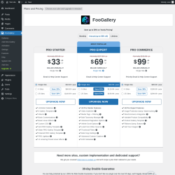 Page screenshot: FooGallery → Upgrade  ➤