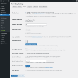 Page screenshot: FooGallery → Settings → Images
