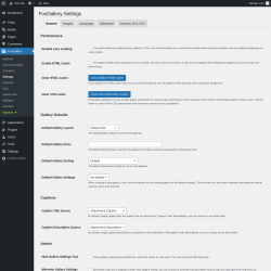 Page screenshot: FooGallery &rarr; Settings