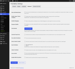 Page screenshot: FooGallery &rarr; Settings &rarr; Advanced