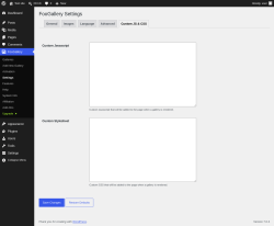 Page screenshot: FooGallery &rarr; Settings &rarr; Custom JS & CSS