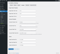 Page screenshot: FooGallery &rarr; Settings &rarr; Language