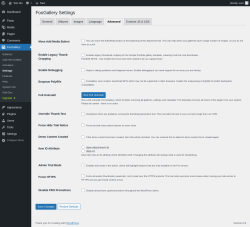 Page screenshot: FooGallery &rarr; Settings &rarr; Advanced