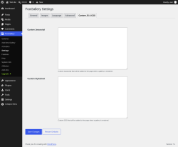 Page screenshot: FooGallery &rarr; Settings &rarr; Custom JS & CSS
