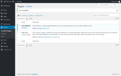Page screenshot: Plugins ‹ Test site — WordPress