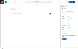 Page screenshot: Add New Page ‹ Test site — WordPress