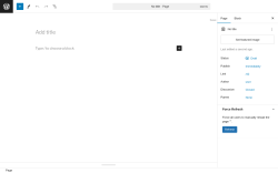 Page screenshot: Add New Page ‹ Test site — WordPress