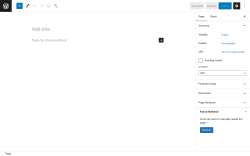 Page screenshot: Add New Page ‹ Test site — WordPress