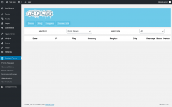 Page screenshot: Contact Forms &rarr; Submissions