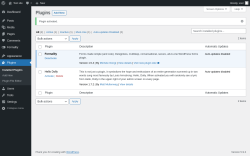 Page screenshot: Plugins ‹ Test site — WordPress