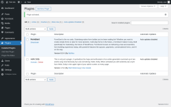 Page screenshot: Plugins ‹ Test site — WordPress