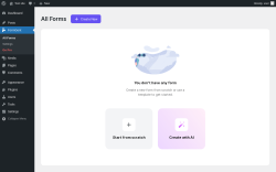 Page screenshot: All Forms ‹ Test site — WordPress
