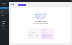 Page screenshot: All Forms ‹ Test site — WordPress