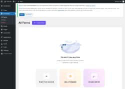 Page screenshot: All Forms &lsaquo; Test site &mdash; WordPress