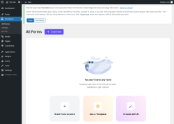 Page screenshot: All Forms &lsaquo; Test site &mdash; WordPress