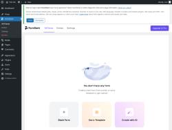 Page screenshot: All Forms &lsaquo; Test site &mdash; WordPress