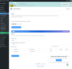 Page screenshot: Formidable  → Import/Export