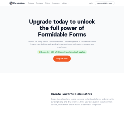 Page screenshot: Formidable  → Upgrade