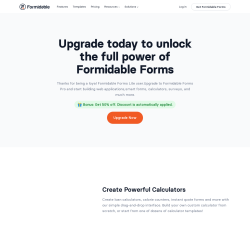 Page screenshot: Formidable  → Upgrade