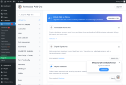 Page screenshot: Formidable  &rarr; Add-Ons