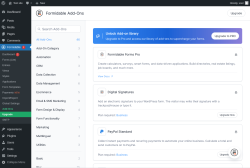 Page screenshot: Formidable  &rarr; Add-Ons