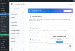 Page screenshot: Formidable  &rarr; Add-Ons