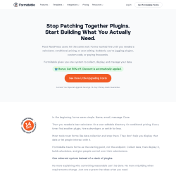 Page screenshot: Formidable  &rarr; Upgrade