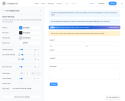 Page screenshot: Appearance &rarr; Forms
