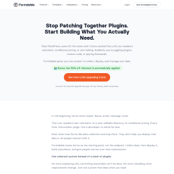 Page screenshot: Formidable  &rarr; Upgrade