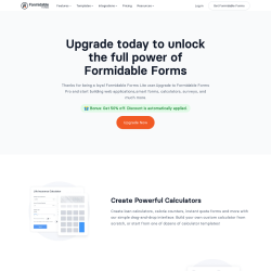 Page screenshot: Formidable  &rarr; Upgrade