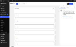 Page screenshot: Widgets &lsaquo; Test site &mdash; WordPress