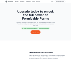 Page screenshot: Formidable  &rarr; Upgrade