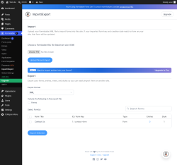 Page screenshot: Formidable  &rarr; Import/Export