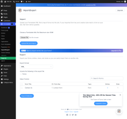 Page screenshot: Formidable  &rarr; Import/Export