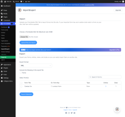 Page screenshot: Formidable  &rarr; Import/Export