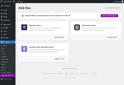 Page screenshot: Forminator → Add-ons