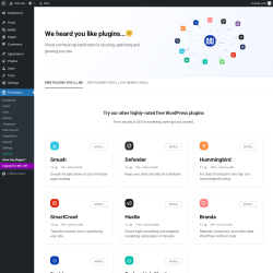Page screenshot: Forminator → More free Plugins?