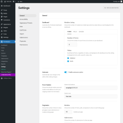 Page screenshot: Forminator → Settings