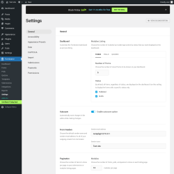 Page screenshot: Forminator → Settings