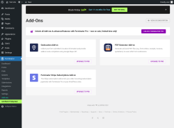Page screenshot: Forminator → Add-ons