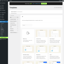Page screenshot: Forminator → Templates