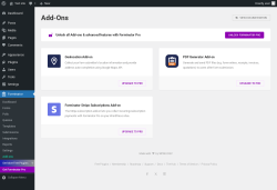 Page screenshot: Forminator &rarr; Add-ons