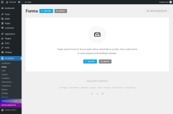 Page screenshot: Forminator &rarr; Forms