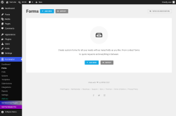 Page screenshot: Forminator &rarr; Forms