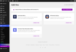 Page screenshot: Forminator &rarr; Add-ons