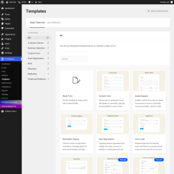 Page screenshot: Forminator &rarr; Templates