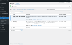Page screenshot: Plugins ‹ Test site — WordPress
