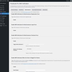 Page screenshot: SMS Verification → WooCommerce