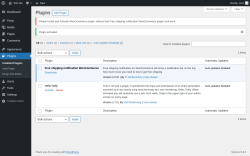 Page screenshot: Plugins ‹ Test site — WordPress